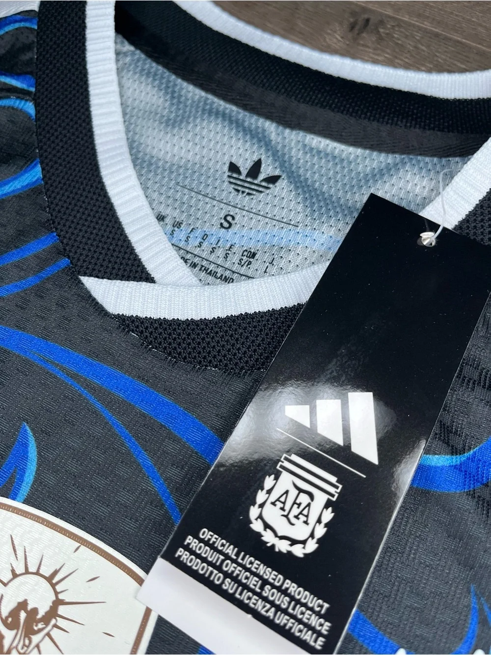 Messi SIZE S #10 Black & Blue Graphic Men's Soccer Jersey